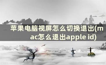 苹果电脑视屏怎么切换退出(mac怎么退出apple id)